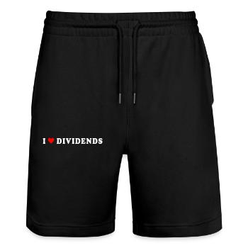 Dividenden I Love Dividends Ich Liebe Aktien Börse - Stanley/Stella Unisex Bio Joggingshorts Trainer  - Schwarz - Vorne - Nik (191cm) & Marisol (170cm)