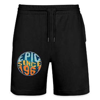 Epic since 1961 - Stanley/Stella Trainer Unisex Organic Jogging Shorts - black - Front - Nik (191cm) & Marisol (170cm)