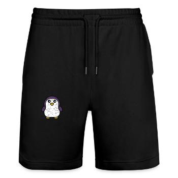 mignon pingouin kawaii - design d’animal mignon pour K - Short de jogging bio TRAINER Stanley/Stella unisexe - noir - Devant - Nik (191cm) & Marisol (170cm)
