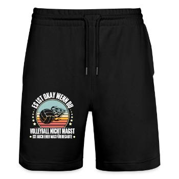 Volleyball - Stanley/Stella Unisex Bio Joggingshorts Trainer  - Schwarz - Vorne - Nik (191cm) & Marisol (170cm)