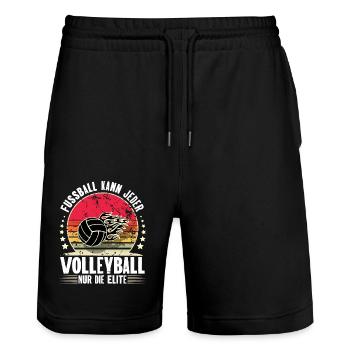 Volleyball - Stanley/Stella Unisex Bio Joggingshorts Trainer  - Schwarz - Vorne - Nik (191cm) & Marisol (170cm)