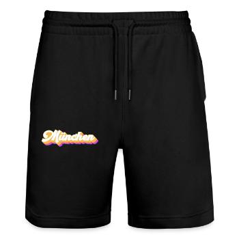 Munich Munich Munich - Short de jogging bio TRAINER Stanley/Stella unisexe - noir - Devant - Nik (191cm) & Marisol (170cm)