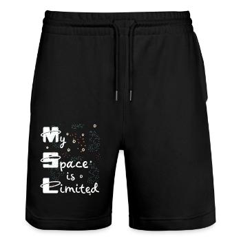 Mein Raum ist Klein - Stanley/Stella Unisex Bio Joggingshorts Trainer  - Schwarz - Vorne - Nik (191cm) & Marisol (170cm)