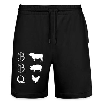 BBQ - Short de jogging bio TRAINER Stanley/Stella unisexe - noir - Devant - Nik (191cm) & Marisol (170cm)