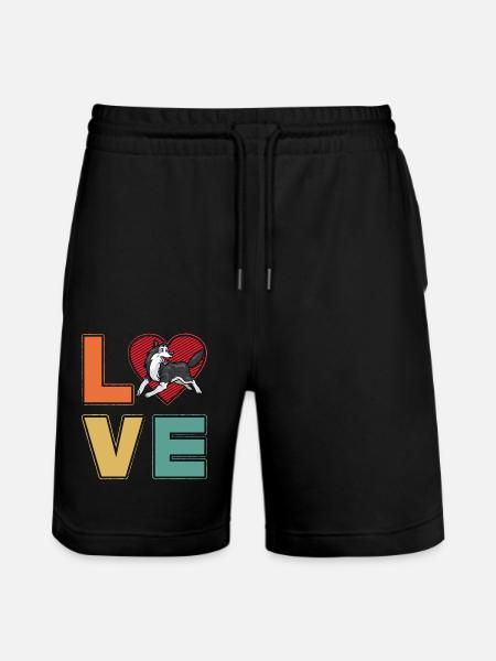 Husky Love - Stanley/Stella Trainer Unisex Organic Jogging Shorts - black