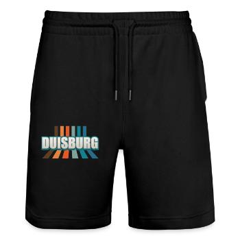 Duisburgerin Duisburger Duisburg - Short de jogging bio TRAINER Stanley/Stella unisexe - noir - Devant - Nik (191cm) & Marisol (170cm)