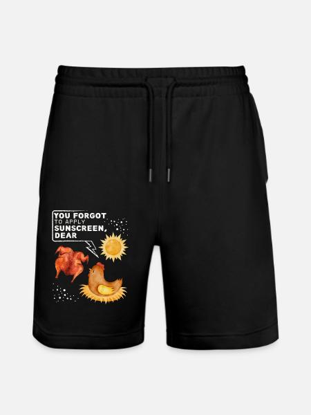 Sjovt kylling siger, kylling vittighed solbadning - Stanley/Stella Trainer økologiske unisex joggingshorts - sort