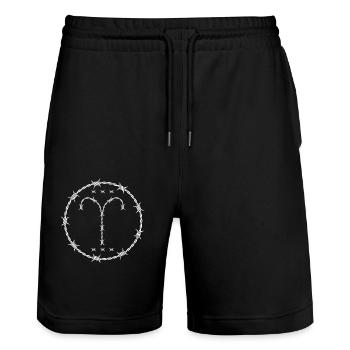 Widder Sternzeichen - Stanley/Stella Unisex Bio Joggingshorts Trainer  - Schwarz - Vorne - Nik (191cm) & Marisol (170cm)