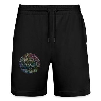 Niedliche Volleyball Design Silhouette Team Sport - Stanley/Stella Unisex Bio Joggingshorts Trainer  - Schwarz - Vorne - Nik (191cm) & Marisol (170cm)