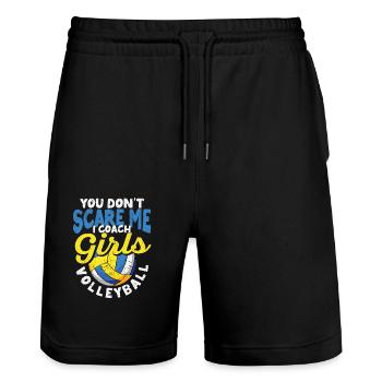You don't scare me, I train girls - Stanley/Stella Trainer Unisex Organic Jogging Shorts - black - Front - Nik (191cm) & Marisol (170cm)