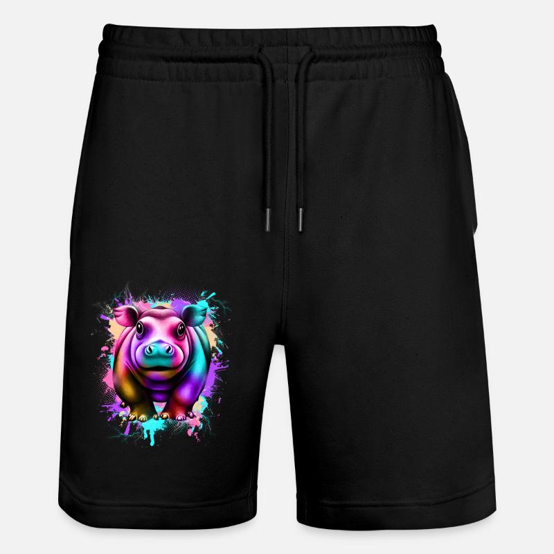 Nilpferd - Stanley/Stella Unisex Bio Joggingshorts Trainer  - Schwarz