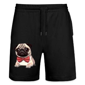 Chiens Propriétaires de chiens Propriétaires de chiens Bulldog Propriétaires de chiens - Short de jogging bio TRAINER Stanley/Stella unisexe - noir - Devant - Nik (191cm) & Marisol (170cm)