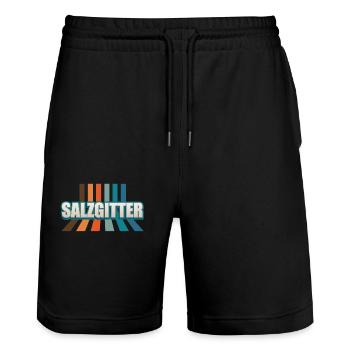 Salzgittererin Salzgitterer Salzgitter - Stanley/Stella Unisex Bio Joggingshorts Trainer  - Schwarz - Vorne - Nik (191cm) & Marisol (170cm)