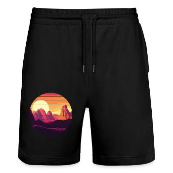 Mountains Hiking Mountain Hiking Hiking Mountain Hikers - Stanley/Stella Trainer Unisex Organic Jogging Shorts - black - Front - Nik (191cm) & Marisol (170cm)