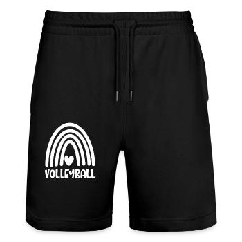 Volleyball - Stanley/Stella Trainer Unisex Organic Jogging Shorts - black - Front - Nik (191cm) & Marisol (170cm)