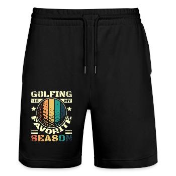 Golfing is my favorite season - Stanley/Stella Unisex Bio Joggingshorts Trainer  - Schwarz - Vorne - Nik (191cm) & Marisol (170cm)