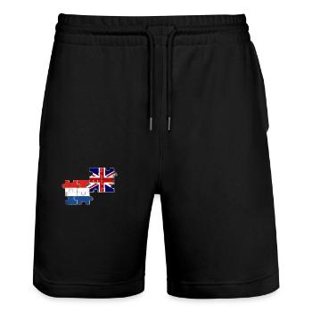 Pays-Bas Drapeau du Royaume-Uni Néerlandais britannique - Short de jogging bio TRAINER Stanley/Stella unisexe - noir - Devant - Nik (191cm) & Marisol (170cm)