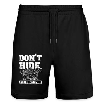 Don't hide I'll find you mushroom hunting - Stanley/Stella Unisex Bio Joggingshorts Trainer  - Schwarz - Vorne - Nik (191cm) & Marisol (170cm)