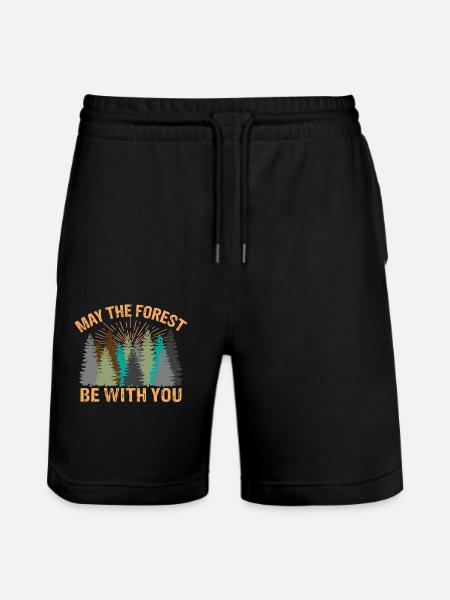 May the forest - Stanley/Stella Unisex Bio Joggingshorts Trainer - Schwarz