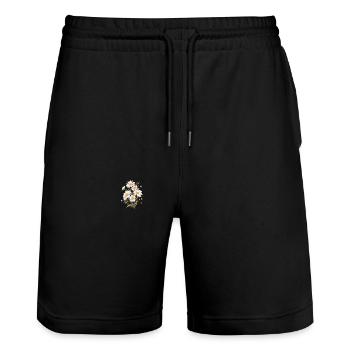 Cool Patch Flowers Vintage Humor Daisy Lover Pun - Stanley/Stella Trainer Unisex Organic Jogging Shorts - black - Front - Nik (191cm) & Marisol (170cm)