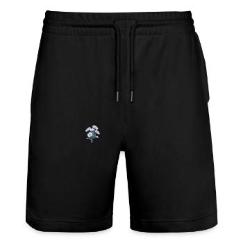 Awesome Floral Flowers Patch Novelty Cool Daisies - Stanley/Stella Trainer Unisex Organic Jogging Shorts - black - Front - Nik (191cm) & Marisol (170cm)