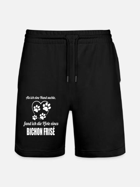 Hand & Pfote - Spruch - Bichon Frisé - Stanley/Stella Unisex Bio Joggingshorts Trainer - Schwarz