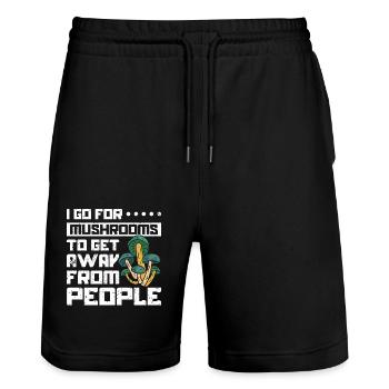 I go mushroom hunting to get away - Stanley/Stella Unisex Bio Joggingshorts Trainer  - Schwarz - Vorne - Nik (191cm) & Marisol (170cm)