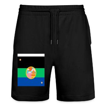 HA - Stanley/Stella Unisex Bio Joggingshorts Trainer  - Schwarz - Vorne - Nik (191cm) & Marisol (170cm)