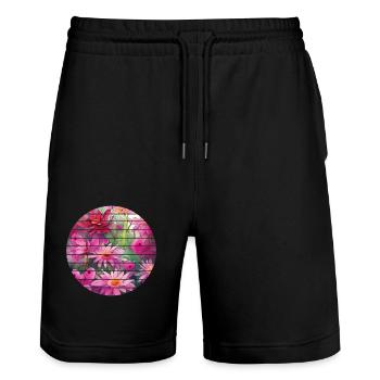 Amateur gardener, gardener, gardening, gardening, gardening - Stanley/Stella Trainer Unisex Organic Jogging Shorts - black - Front - Nik (191cm) & Marisol (170cm)