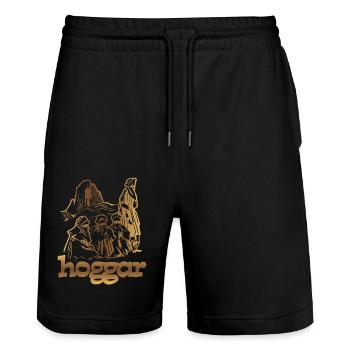 hoggar! - Short de jogging bio TRAINER Stanley/Stella unisexe - noir - Devant - Nik (191cm) & Marisol (170cm)