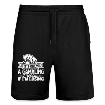 Poker Only A Gambling Problem - Stanley/Stella Trainer Unisex Organic Jogging Shorts - black - Front - Nik (191cm) & Marisol (170cm)