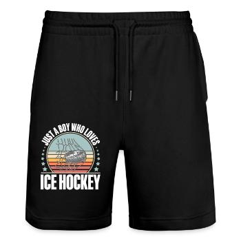 Eishockey Hockey sur glace - Short de jogging bio TRAINER Stanley/Stella unisexe - noir - Devant - Nik (191cm) & Marisol (170cm)