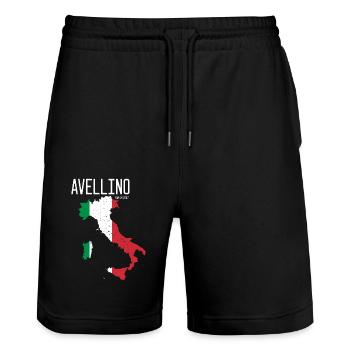 Avellino Italie Carte du drapeau italien Italie - Short de jogging bio TRAINER Stanley/Stella unisexe - noir - Devant - Nik (191cm) & Marisol (170cm)