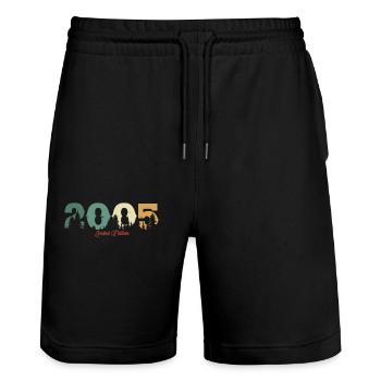 2005 limited edition - Stanley/Stella Trainer Unisex Organic Jogging Shorts - black - Front - Nik (191cm) & Marisol (170cm)