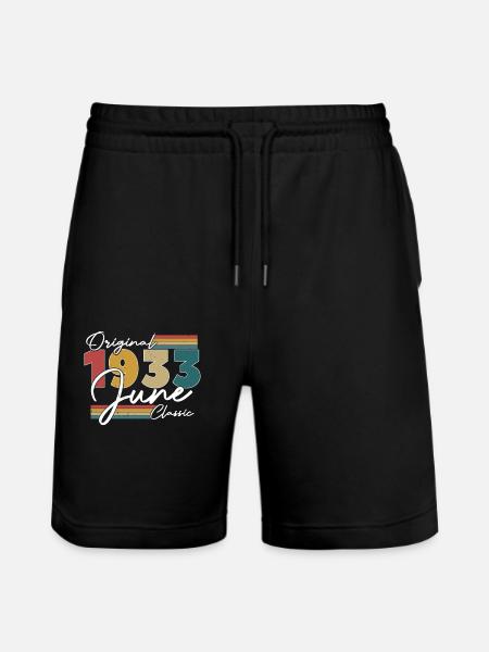 Original June 1933 Classic - Stanley/Stella Trainer Unisex Organic Jogging Shorts - black