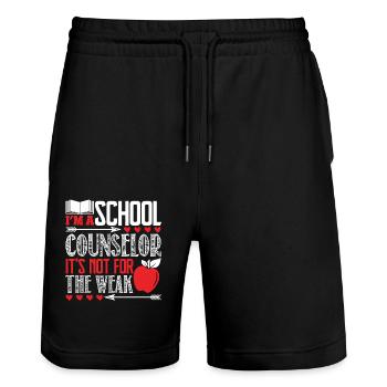 School Counselor Is Not For The Weak - Stanley/Stella Trainer Unisex Organic Jogging Shorts - black - Front - Nik (191cm) & Marisol (170cm)