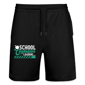 School Counselor School Counselor Loading - Stanley/Stella Trainer Unisex Organic Jogging Shorts - black - Front - Nik (191cm) & Marisol (170cm)