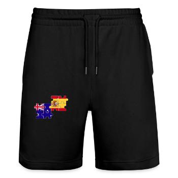 Australie Espagne Drapeau Australie - Short de jogging bio TRAINER Stanley/Stella unisexe - noir - Devant - Nik (191cm) & Marisol (170cm)