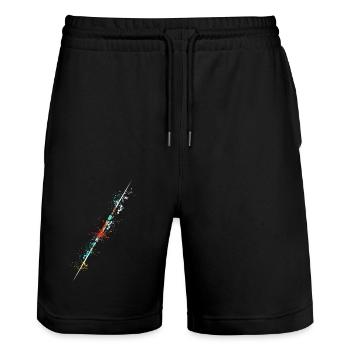 Conception de lanceur de javelot Splash pour lance Javelinist - Short de jogging bio TRAINER Stanley/Stella unisexe - noir - Devant - Nik (191cm) & Marisol (170cm)