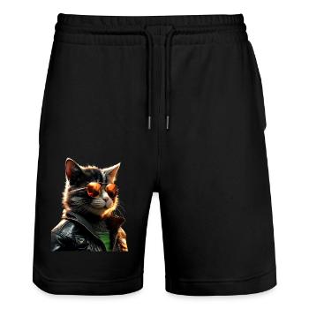 Chat avec lunettes de soleil Chat Maman Chat Maman Maman Chats - Short de jogging bio TRAINER Stanley/Stella unisexe - noir - Devant - Nik (191cm) & Marisol (170cm)