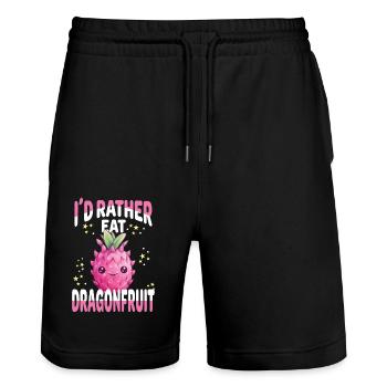 Dragonfruit Kawaii - Stanley/Stella Trainer Unisex Organic Jogging Shorts - black - Front - Nik (191cm) & Marisol (170cm)