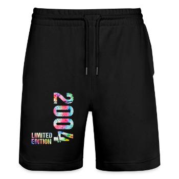 18 JAHRE 18. GEBURTSTAG LIMITED EDITION 2004 - Stanley/Stella Unisex Bio Joggingshorts Trainer  - Schwarz - Vorne - Nik (191cm) & Marisol (170cm)