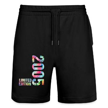 18 JAHRE 18. GEBURTSTAG LIMITED EDITION 2005 - Stanley/Stella Unisex Bio Joggingshorts Trainer  - Schwarz - Vorne - Nik (191cm) & Marisol (170cm)