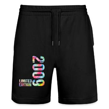 18 JAHRE 18. GEBURTSTAG LIMITED EDITION 2009 - Stanley/Stella Unisex Bio Joggingshorts Trainer  - Schwarz - Vorne - Nik (191cm) & Marisol (170cm)