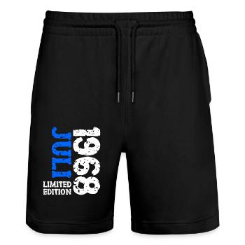 1968 Juli Limited Edition Geburtstag Geschenk - Stanley/Stella Unisex Bio Joggingshorts Trainer  - Schwarz - Vorne - Nik (191cm) & Marisol (170cm)