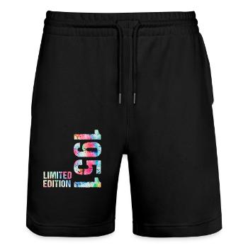 18 JAHRE 18. GEBURTSTAG LIMITED EDITION 1951 - Stanley/Stella Unisex Bio Joggingshorts Trainer  - Schwarz - Vorne - Nik (191cm) & Marisol (170cm)