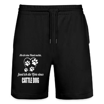 Ein Leben ohne Hund ist Sinnlos - Cattle Dog - Stanley/Stella Unisex Bio Joggingshorts Trainer  - Schwarz - Vorne - Nik (191cm) & Marisol (170cm)