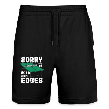 Désolé pour les filets et les bords ping-pong - Short de jogging bio TRAINER Stanley/Stella unisexe - noir - Devant - Nik (191cm) & Marisol (170cm)