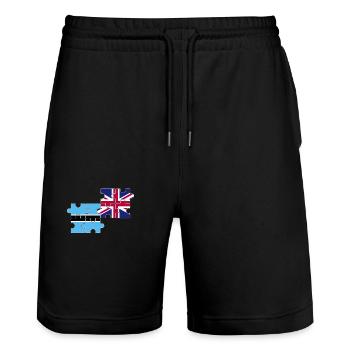 Botswana UK Flagge Britisch Botswanan - Stanley/Stella Unisex Bio Joggingshorts Trainer  - Schwarz - Vorne - Nik (191cm) & Marisol (170cm)