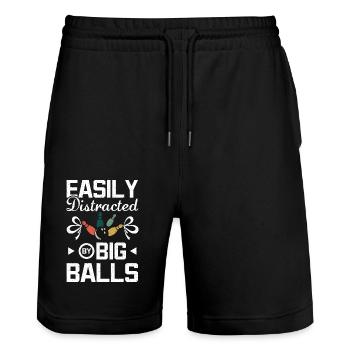Easily distracted by big balls bowling - Stanley/Stella Unisex Bio Joggingshorts Trainer  - Schwarz - Vorne - Nik (191cm) & Marisol (170cm)